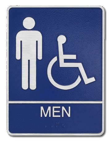 Aluminum ADA Men's Room Plaque