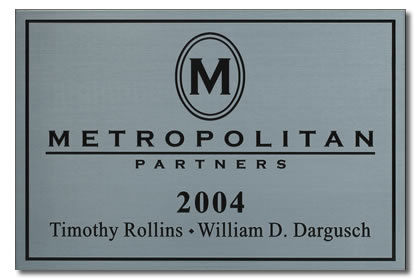 Stainless Steel Etched Plaque w/inset single line border